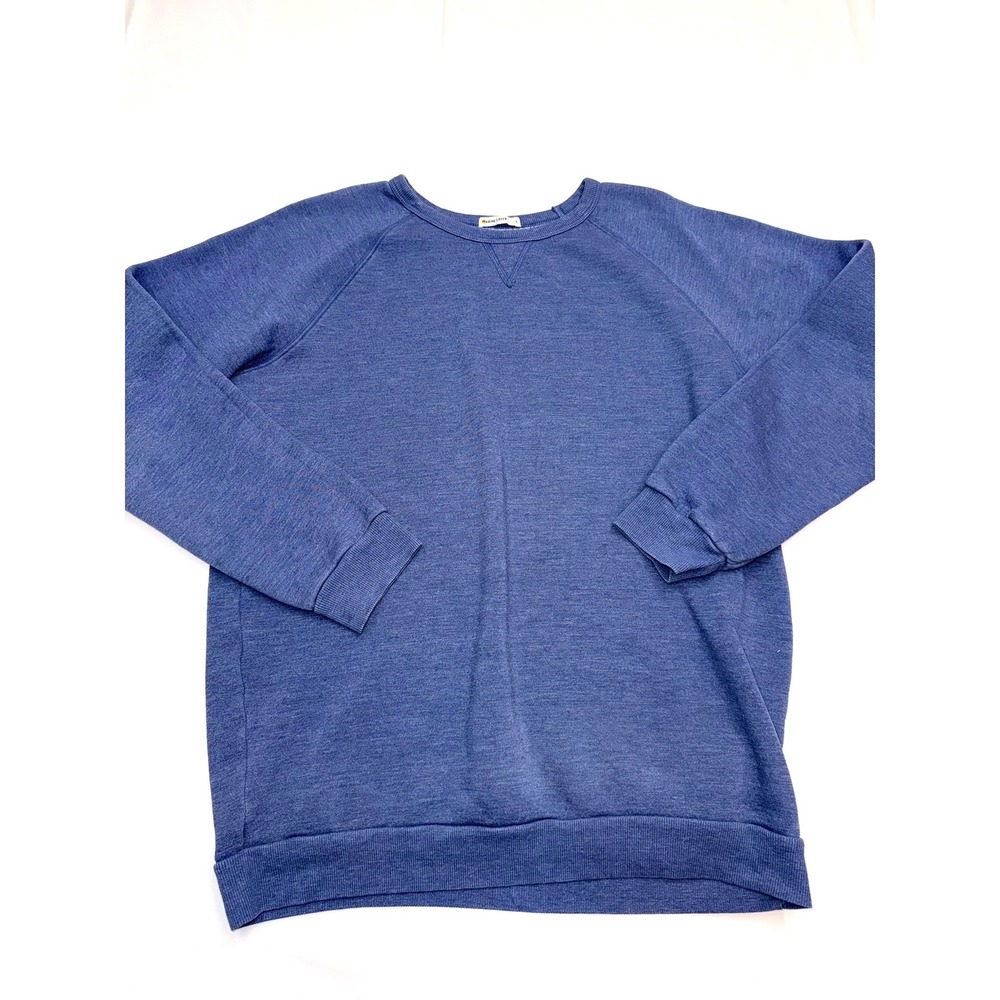 MARINE LAYER Womens Large Solid Blue Long Sleeve Crewneck Sweatshirt T12